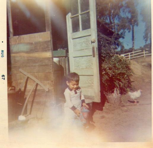 Vince at 2 years old at his Aunt Minnie's house.